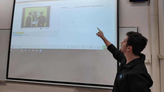 Pavel, English Teacher in Israel, in the classroom