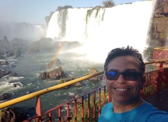 Bridge alum, Johan, visiting Iguaçu Falls in Brazil