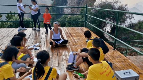 A teacher teaching abroad in China.