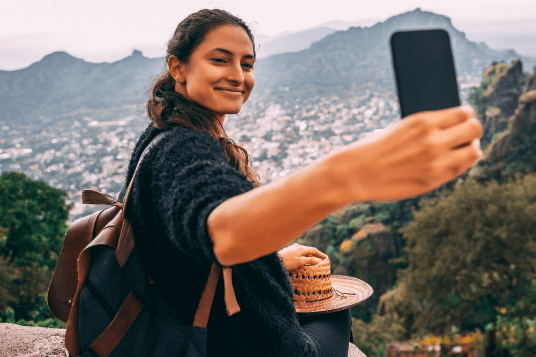Woman taking a selfie