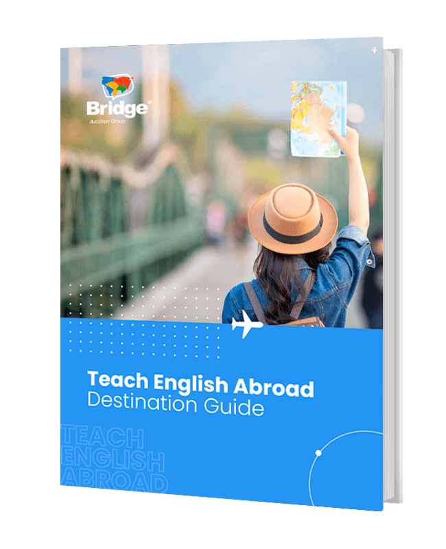 circle the Teach English Abroad Destination Guide eBook cover